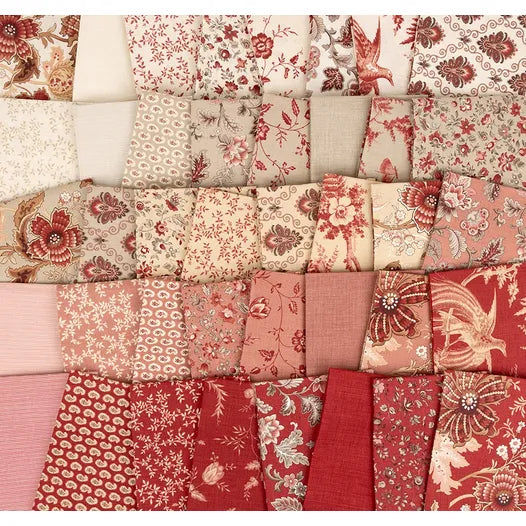 Le Jardin Rouge 40 Pcs Fat Eights 9 x 22 Cut 36150F8 French General Moda