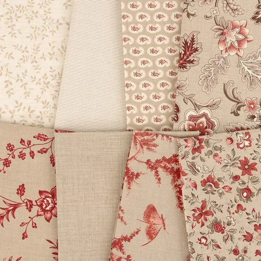 Le Jardin Rouge 40 Pcs Fat Eights 9 x 22 Cut 36150F8 French General Moda