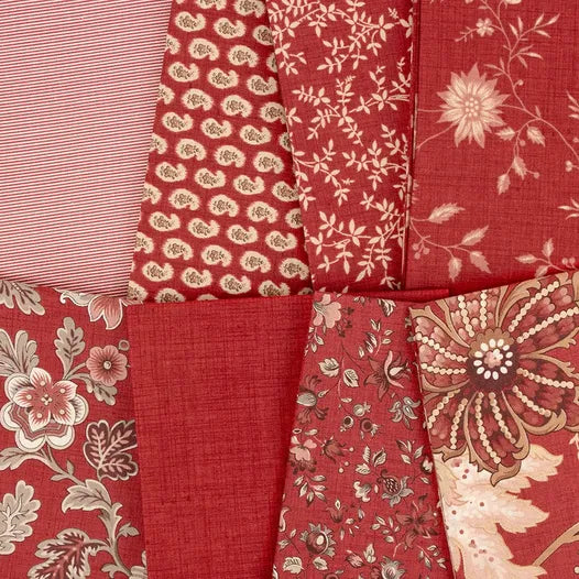 Le Jardin Rouge 40 Pcs Fat Eights 9 x 22 Cut 36150F8 French General Moda