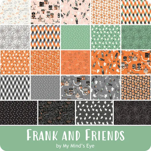 Frank and Friends Ghosts Orange C17475-ORANGE My Mind's Eye Riley Blake Half Yard