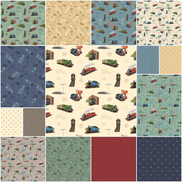 15 Fat Quarter Bundle Thomas and Friends 80th Anniversary Riley Blake