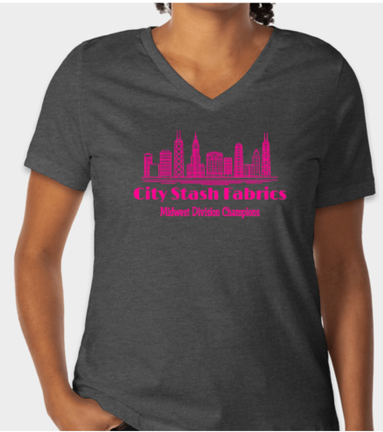 City Stash Fabrics Women's Medium Dark Grey T-Shirt (MidWest)