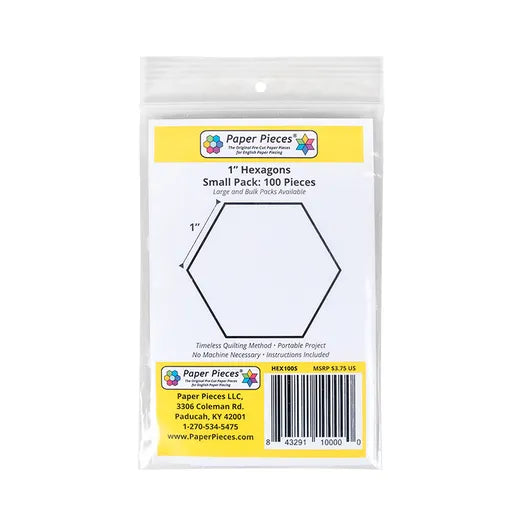English Paper Piecing HEX100 Hexagons Pack 1in 100pc