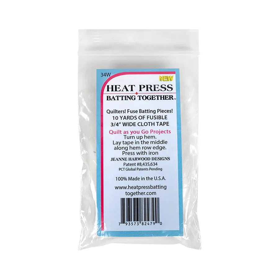 Heat Press Batt .75"x 10yds Wht 34WHITE Heat Press Batting#1 Moda