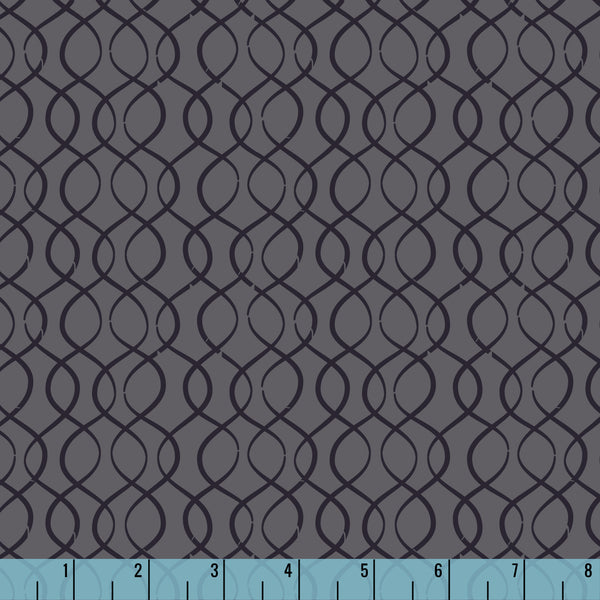 Happy Haunting Twists and Turns Gray 230418 Ann Gardner Cloud9 Half Yard