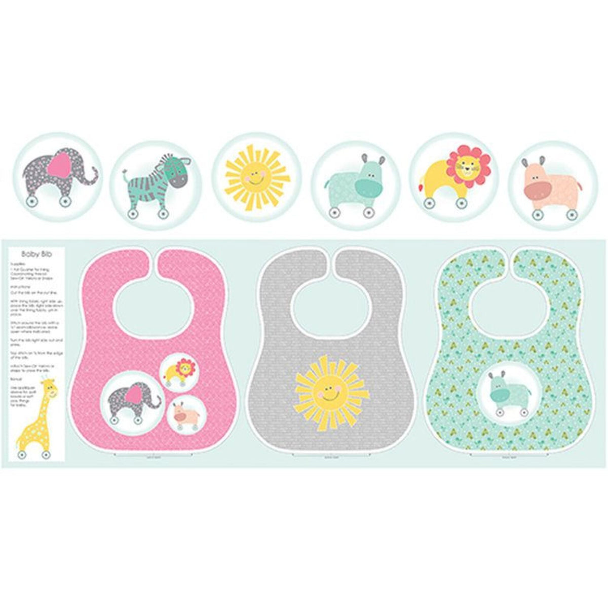 My Little Sunshine Baby Bib 2/3 Yard Panel 3120-99 Benartex 126P