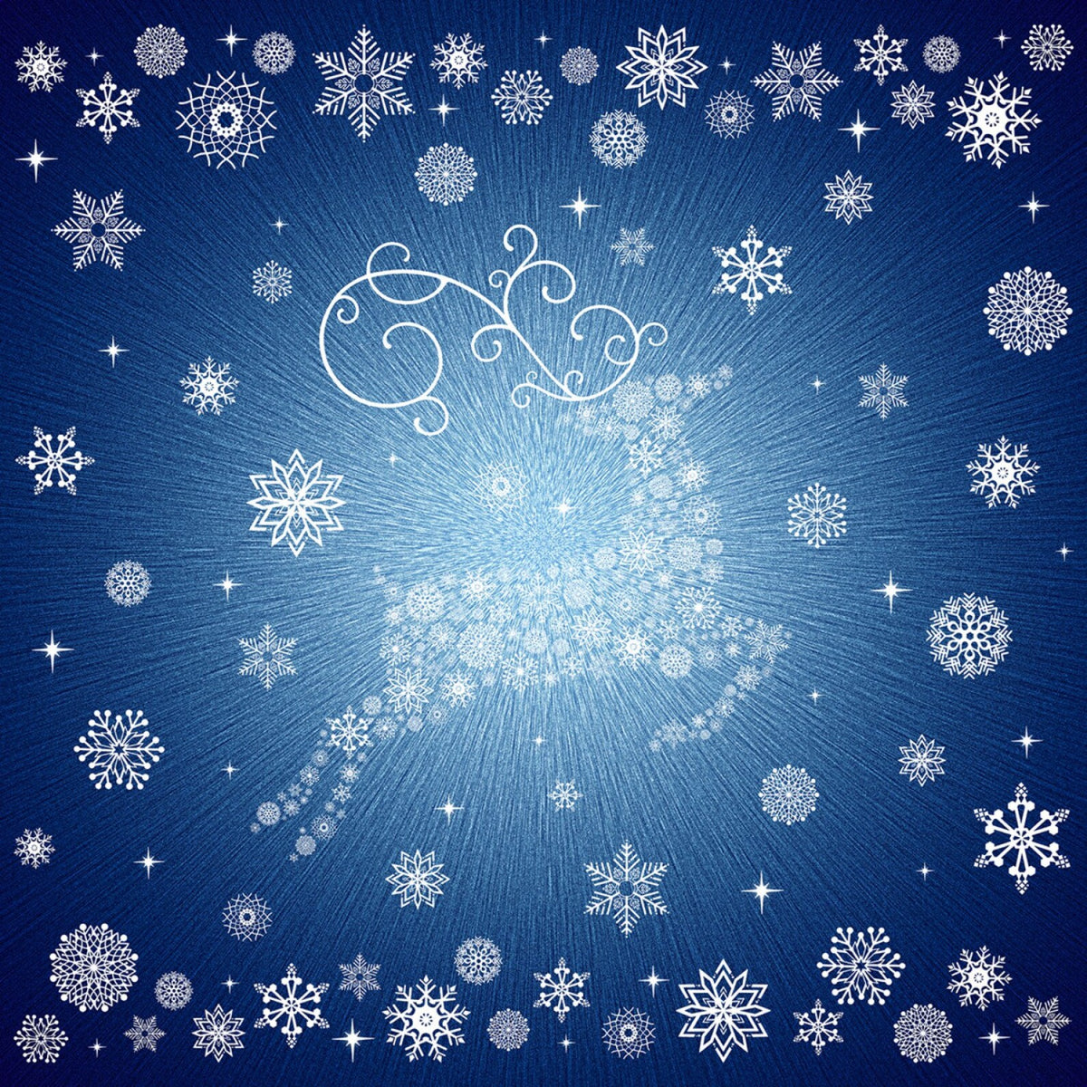 Snowflake Reindeer Christmas 1 Yard Panel Supernova Season S#Q4456 Hoffman Fabrics 188P