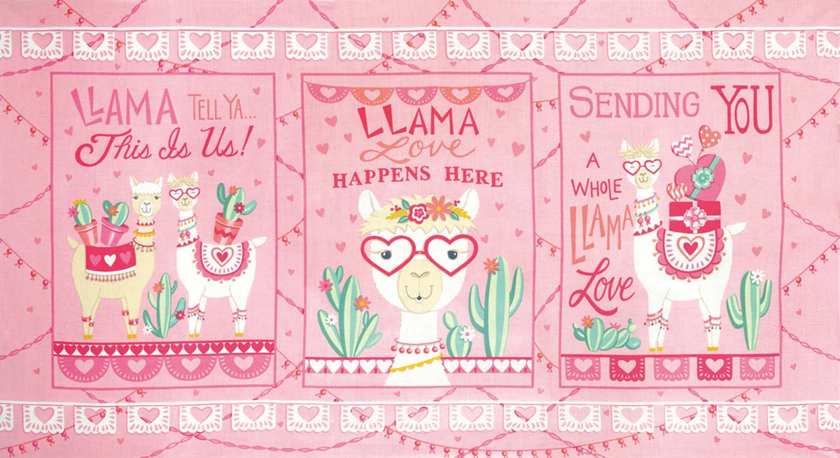 Llama Love 24" Panel Pink #19920 11 Deb Strain Moda 178P