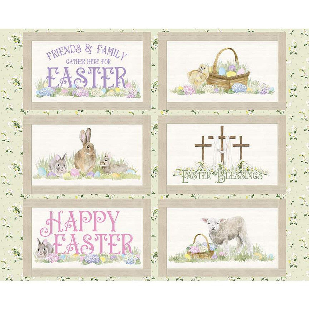 Easter Monthly Placemat 1 Yard Panel Tara Reed PD12406-APRIL Riley Blake 176P