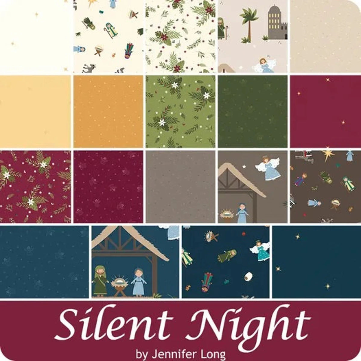 Silent Night Nativity Felt Panel FT13576-PANEL Jennifer Long Riley Blake