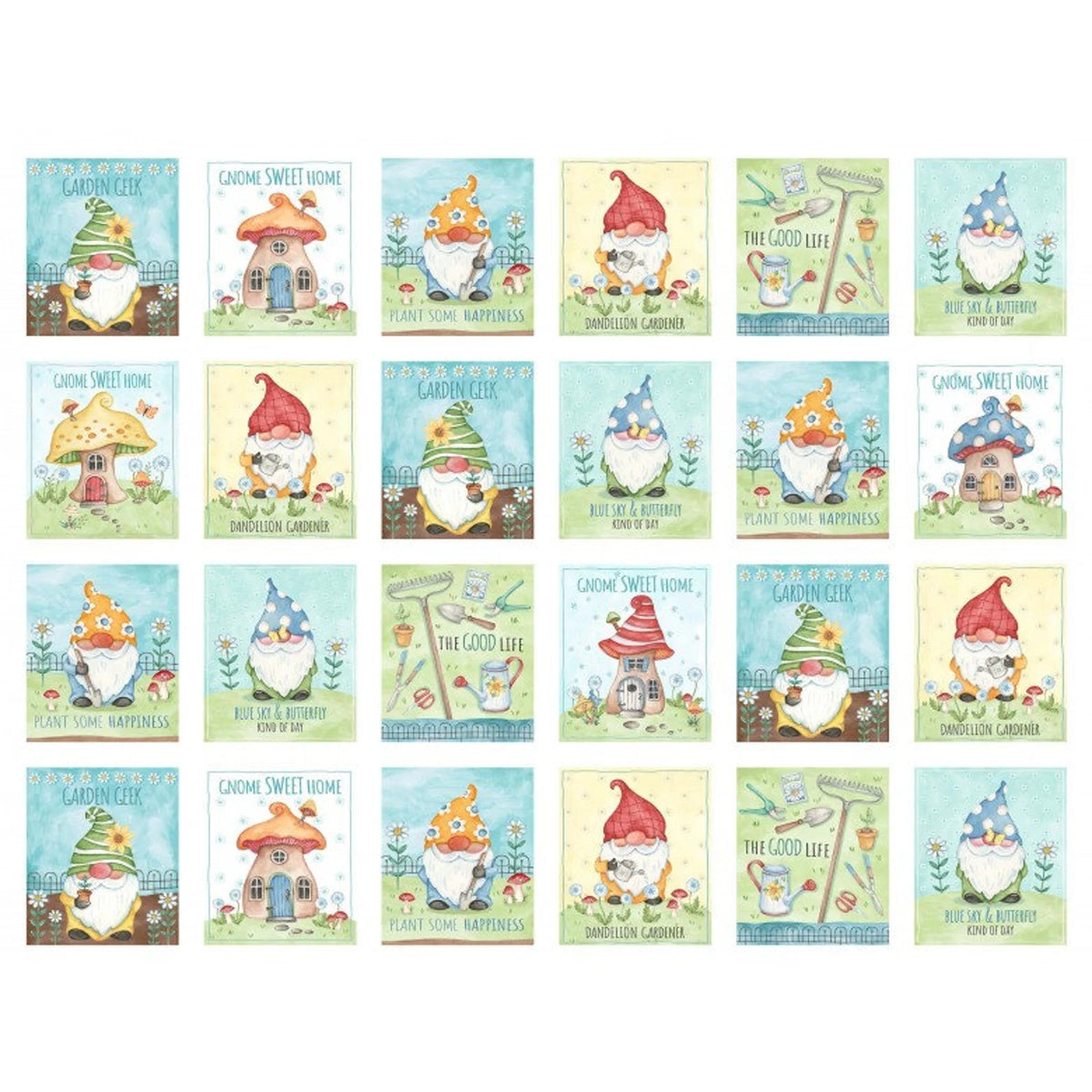 Better Gnomes and Gardens Geeks 24" Panel DDC11239-MULT Robin Roderick Michael Miller 174P