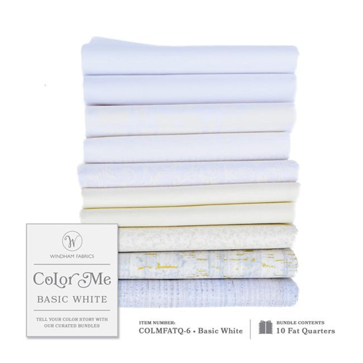 Color Me COLMFATQ-6 Basic White Fat Quarter Whistler Studios Windham