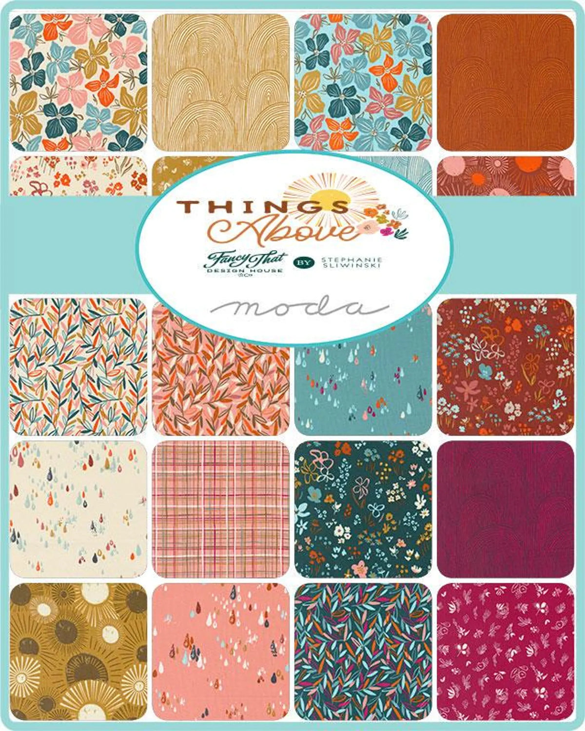 Things Above 2.5" Mini Charm Pack Fancy That Design House 45610MC Moda
