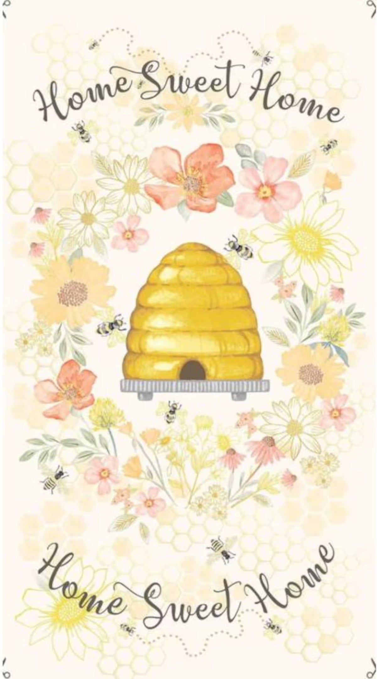 Home Sweet Home Bees 24" Panel PANEL-CD3040 Timeless Treasures 201P