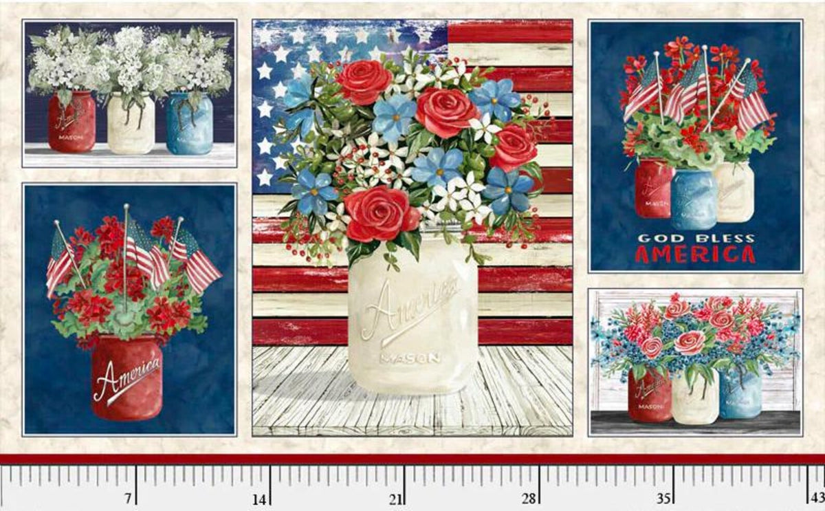 Farmhouse Americana 24" Panel 05755PA Cindy Jacobs P&B Textiles 211P