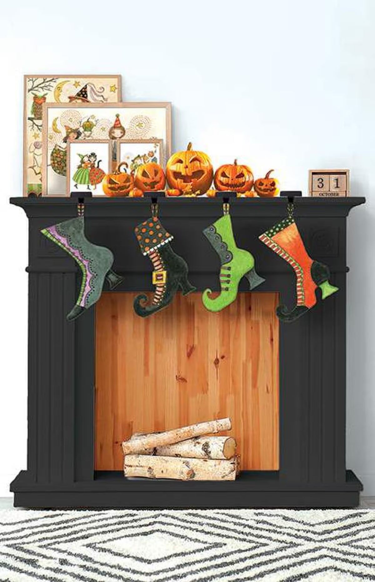 Ghoul Friends Witches' Boots Felt Panel by Teresa Kogut FT16059-PANEL Riley Blake