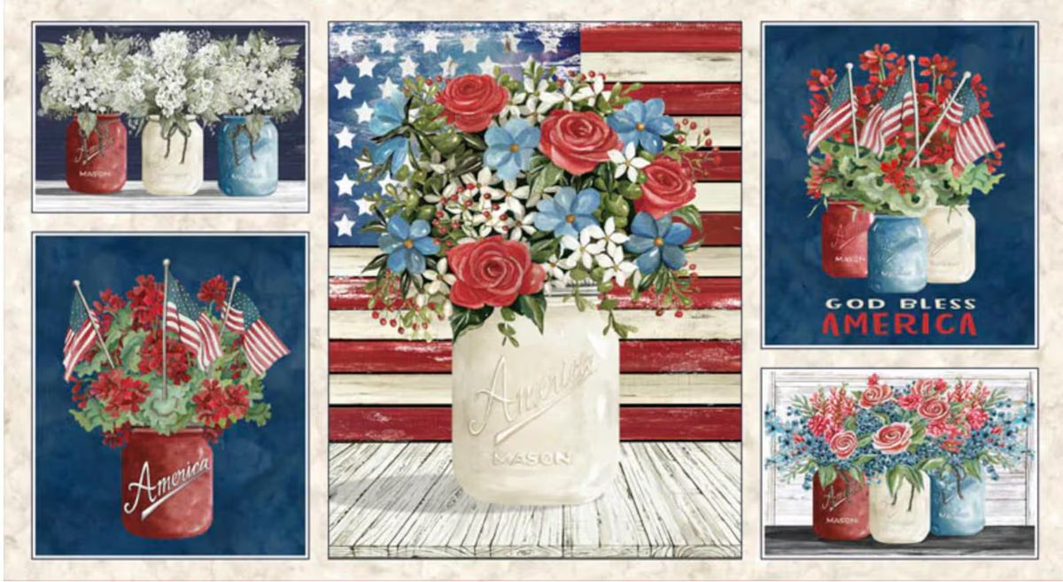Farmhouse Americana 24" Panel 05755PA Cindy Jacobs P&B Textiles 211P