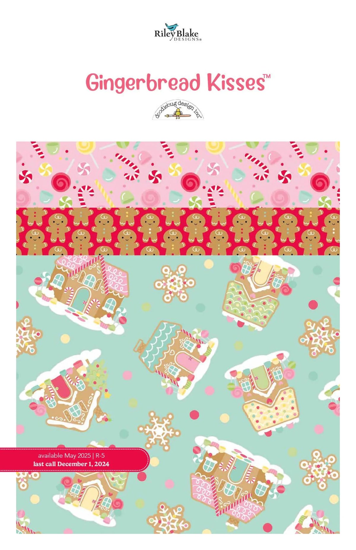 Gingerbread Kisses 10" Stacker Layer Cake  Doodlebug Design Inc. Riley Blake