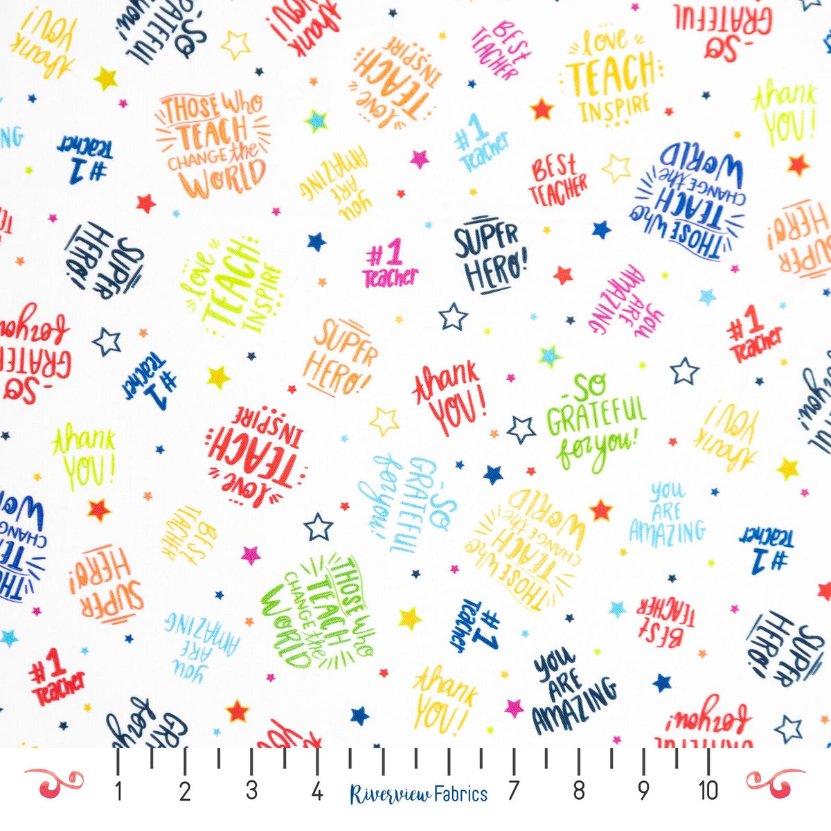 Love, Teach, Inspire Inspiring Quotes LTIN05851W Arrolynn Weiderhold P&B Half Yard