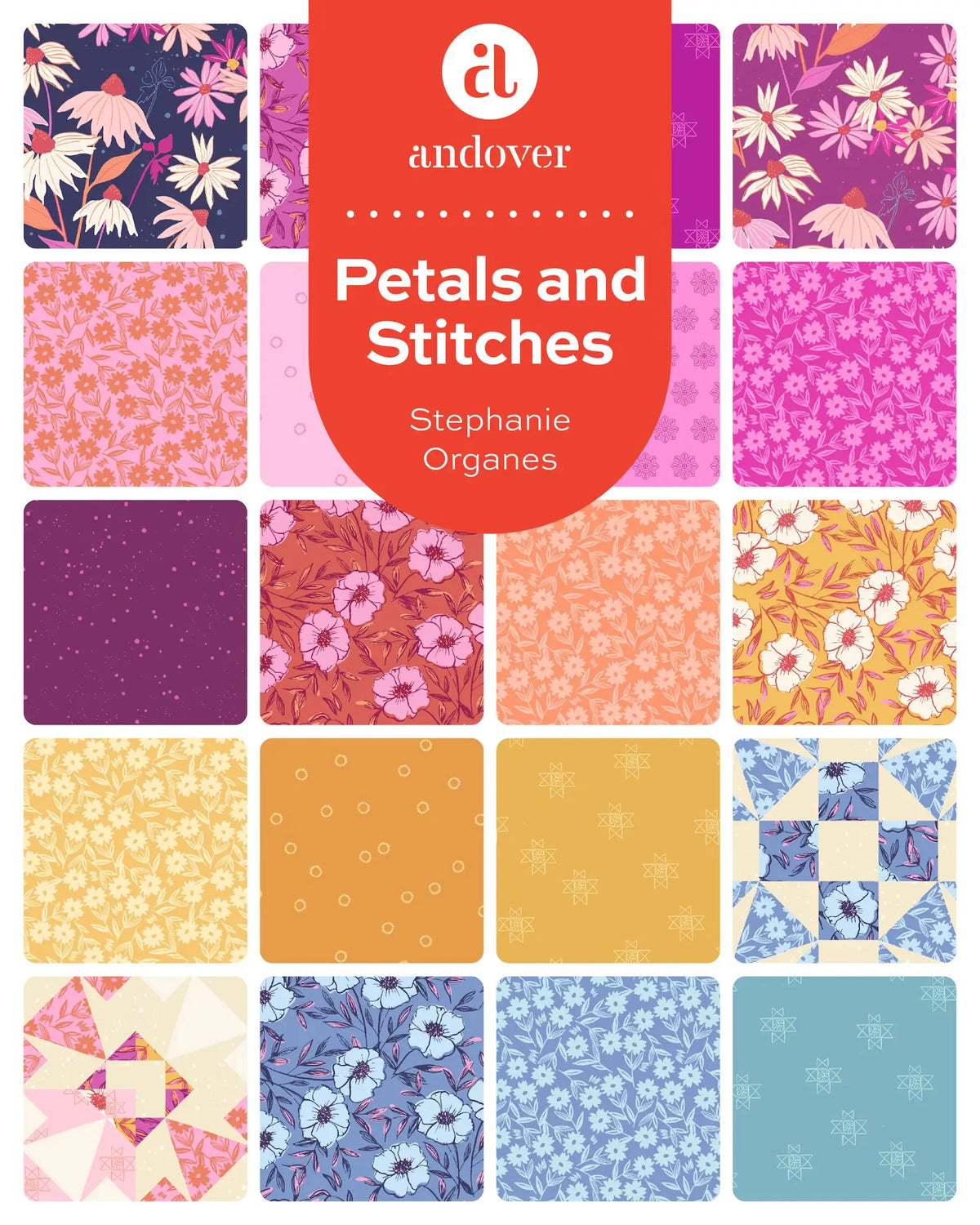 Petals and Stitches 2S-PETALS-X Andover Fabrics 40 Pcs Asst