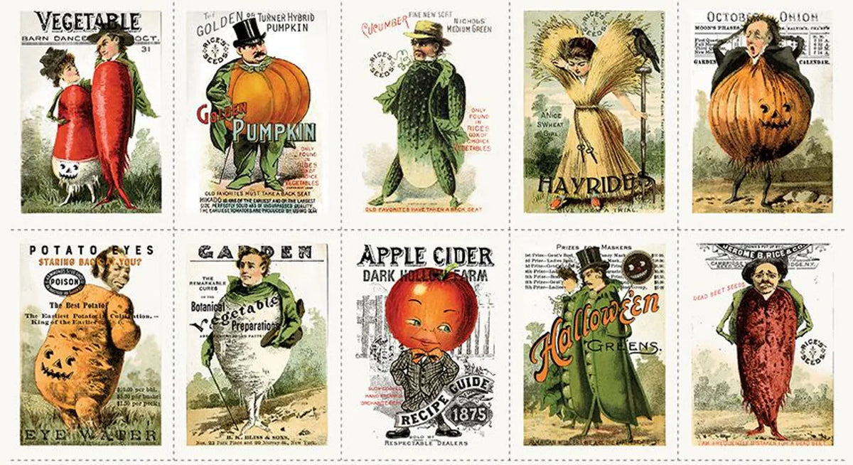 Pumpkin Patch Seedy Characters 24" Panel PD14572-PANEL J Wecker Frisch Riley Blake 183P