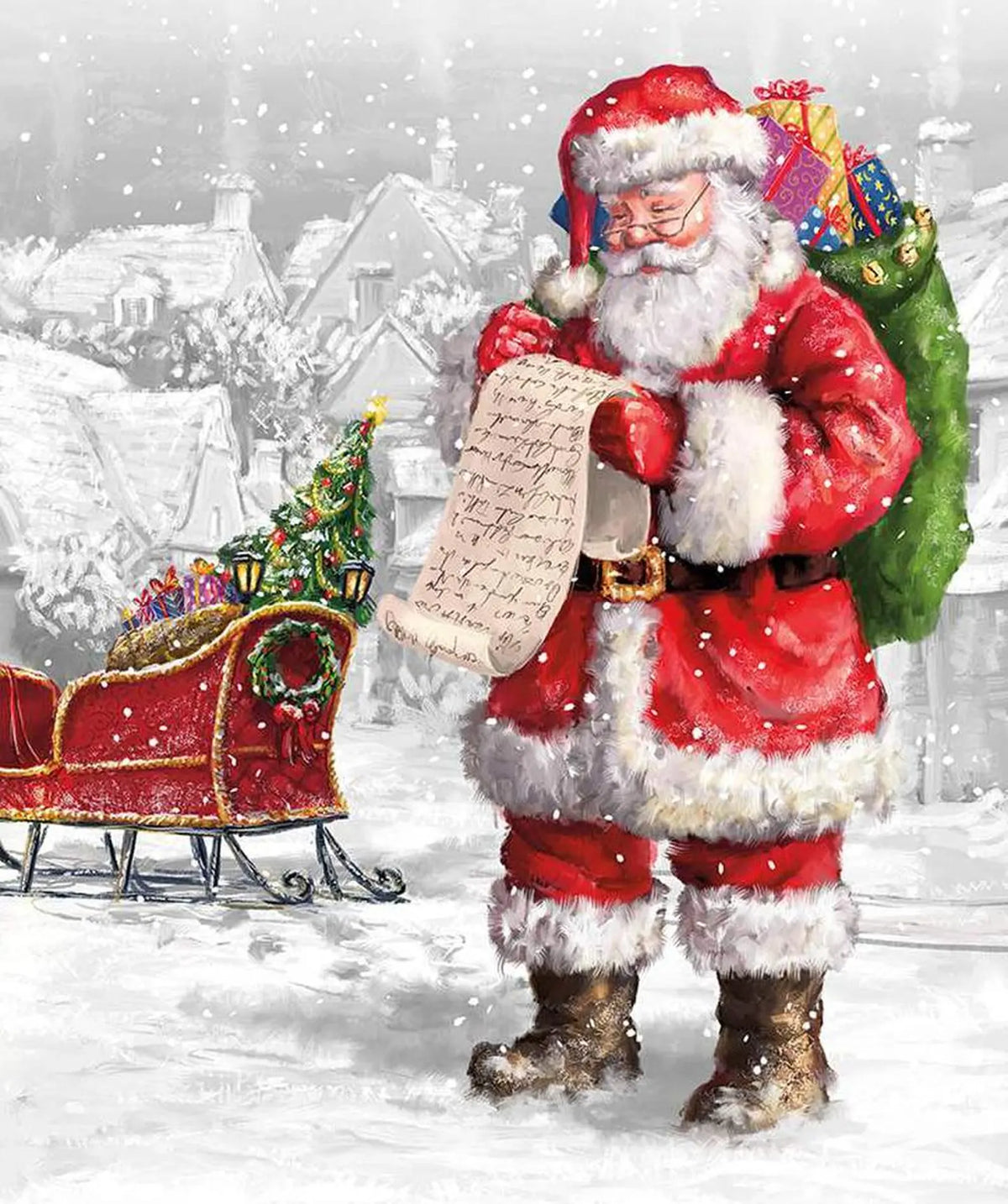 More Christmas Wishes Santa's List 24" Panel PD16550-PANEL Riley Blake 184P