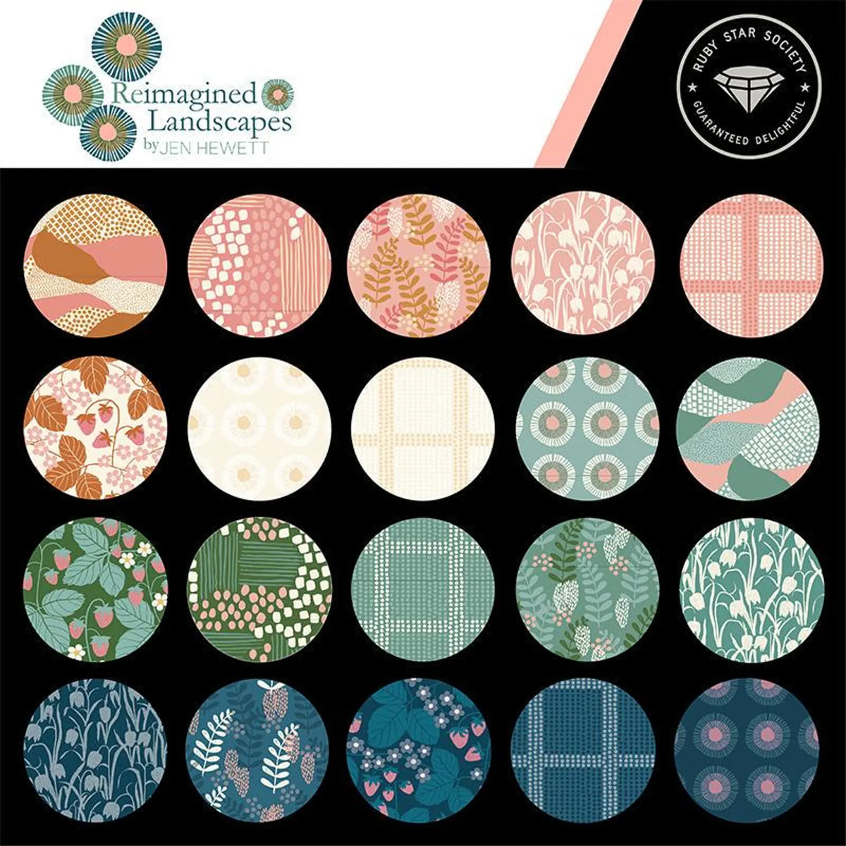 Reimagined Landscapes 2.5 Mini Charm Pack 42 Pieces by Jen Hewett for Ruby Star
