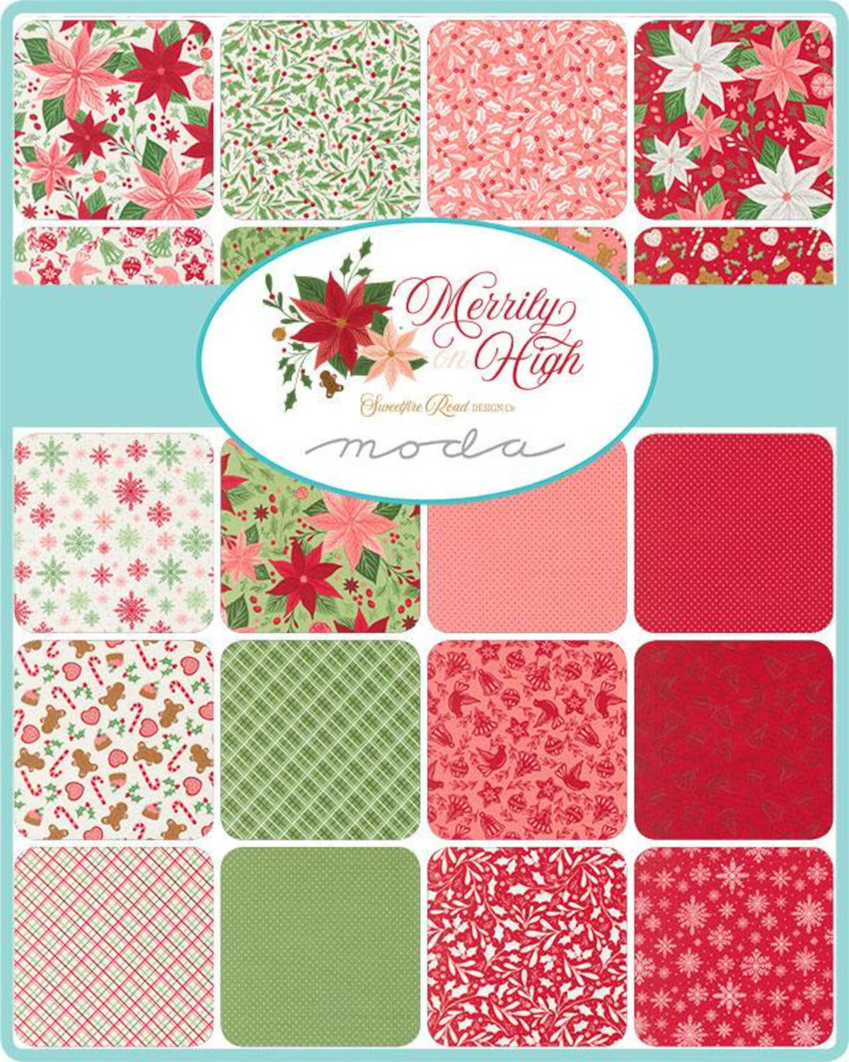 Merrily On High 2.5" Mini Charm 43210MC Sweetfire Road Design Moda