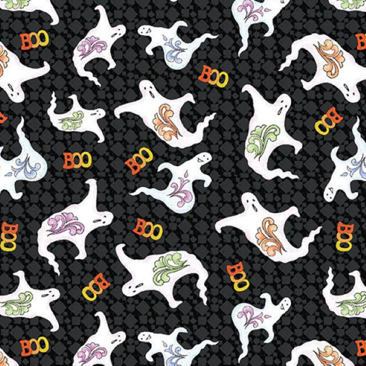 All Hallows’ Eve 1652612B Ghostly Fun Black Jim Shore Benartex Half Yard