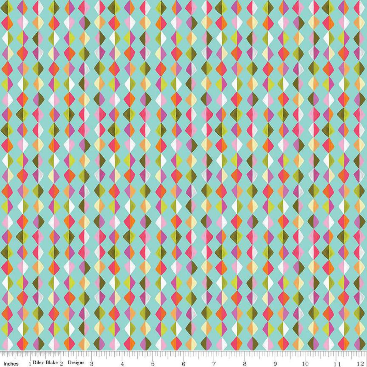 Zinnias Kites Aqua C16696 Lila Tueller 2025 Riley Blake Half Yard