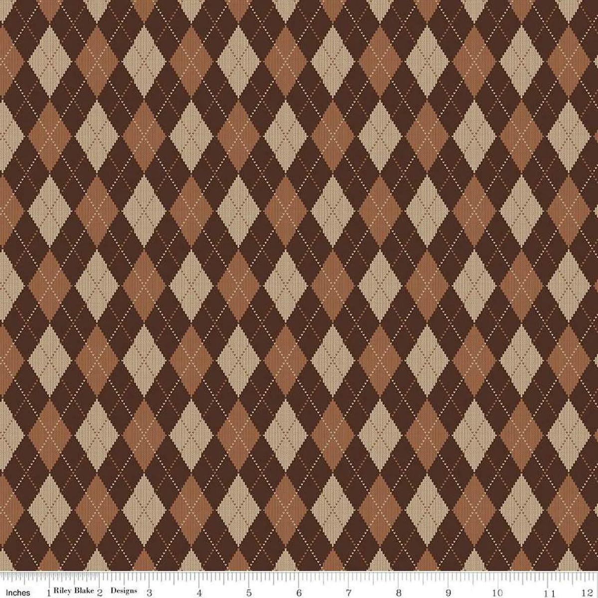 Plaid-Venture Club Archer Brown for Riley Blake C17043-BROWN Half Yard