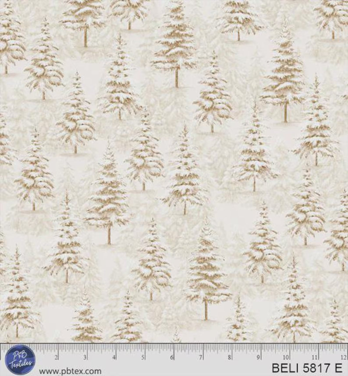 Believe Packed Trees Cream BELI05817E Sarah Summers P&B Half Yard