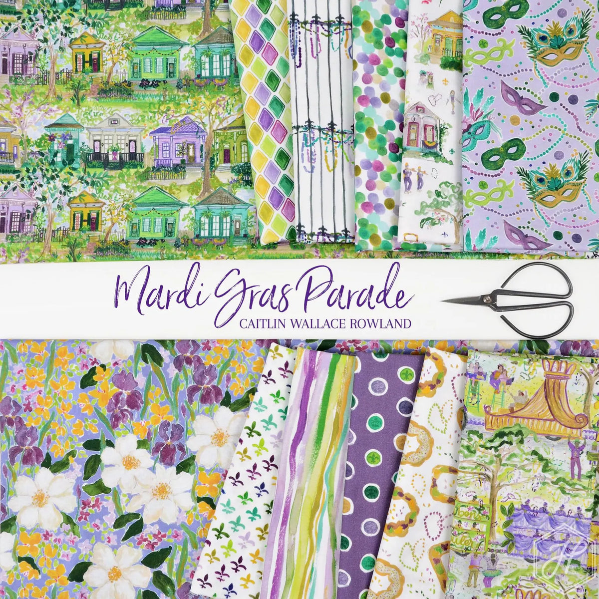 Mardi Gras Style 10" Layer Cake Caitlin Wallace-Rowland Dear Stella CPSTELLA-SQUARE