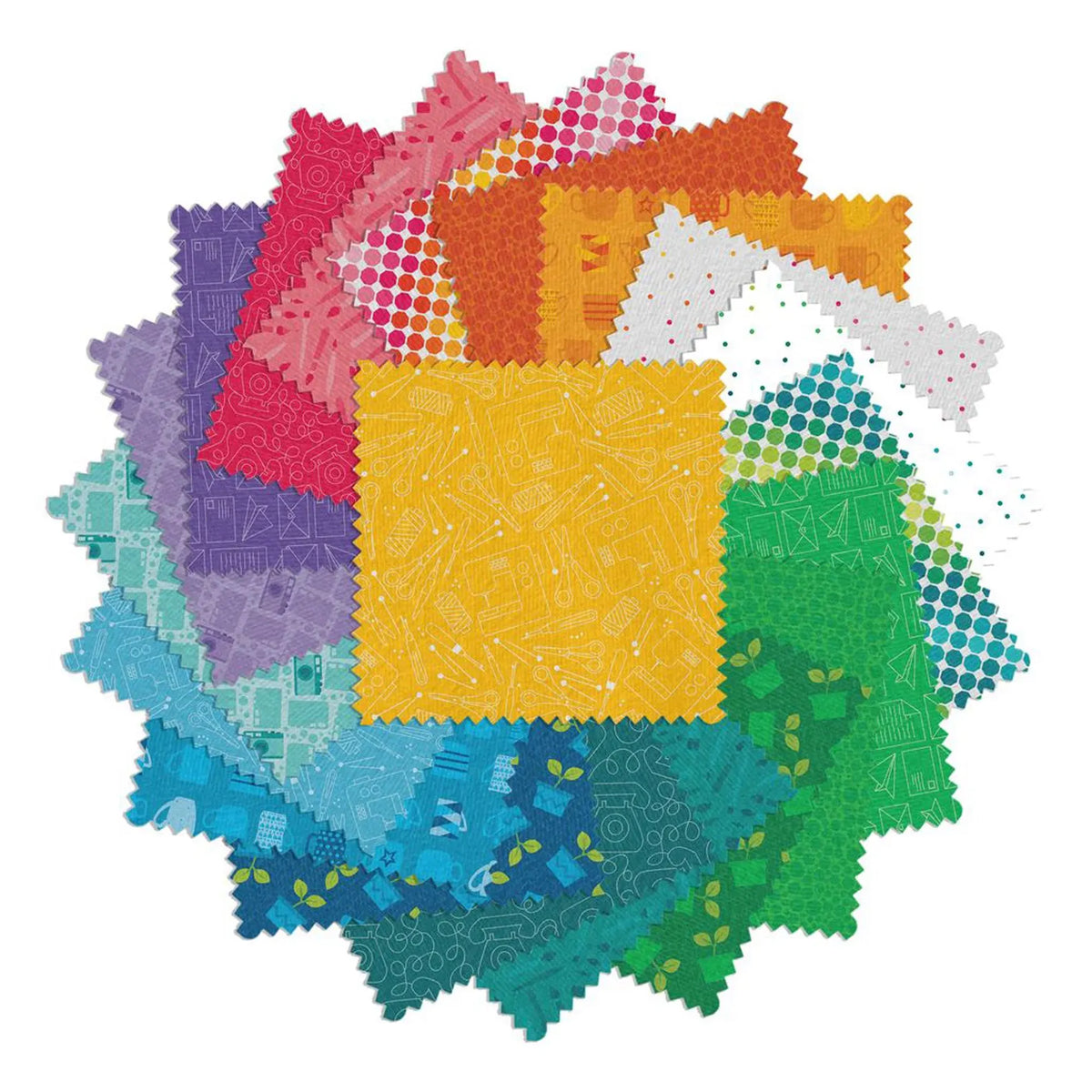 Happy Notes 5" Charm Squares Pack 42 Pieces from Benartex