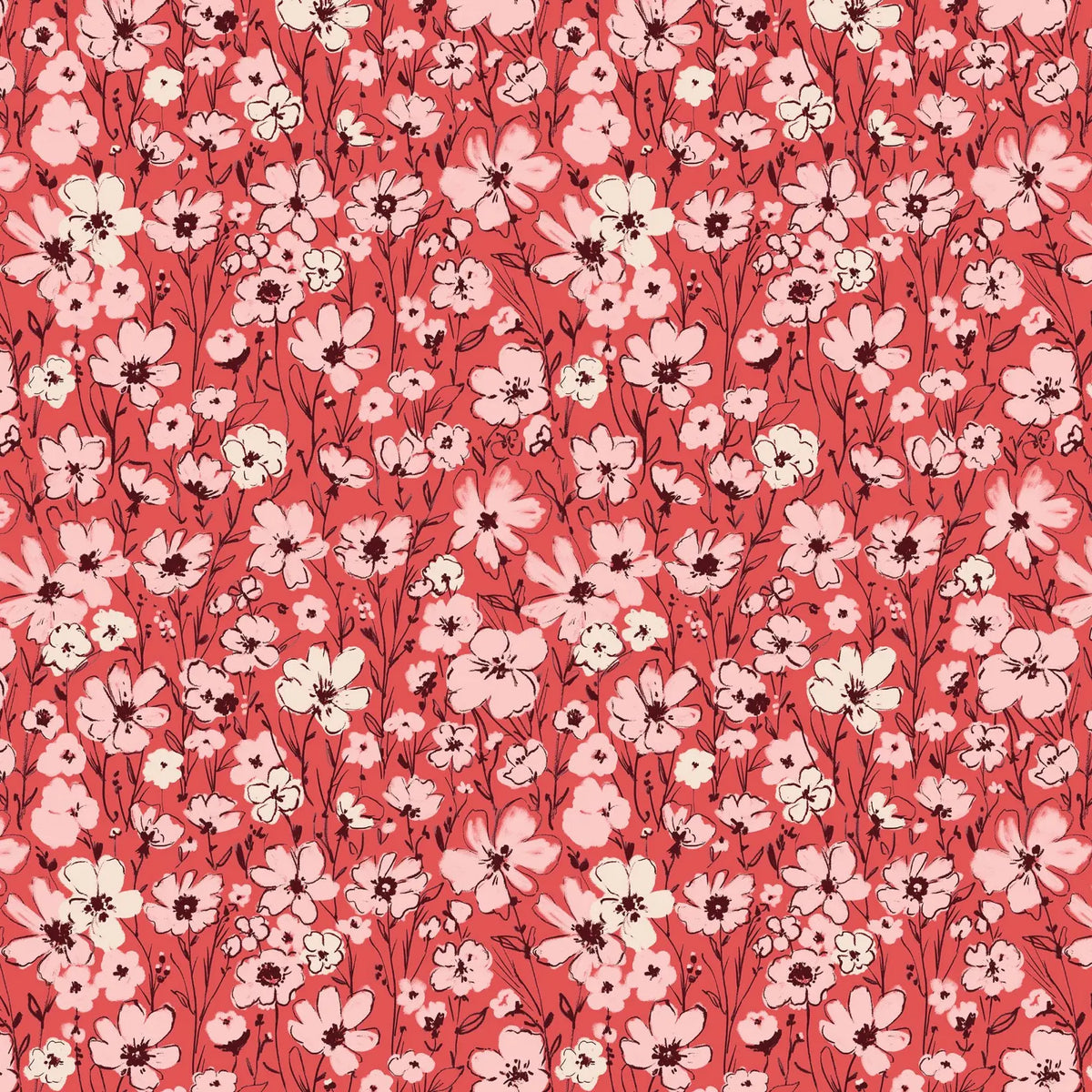 Jubilant 228518 Wildflowers Red Alison Janssen Cloud9 Half Yard