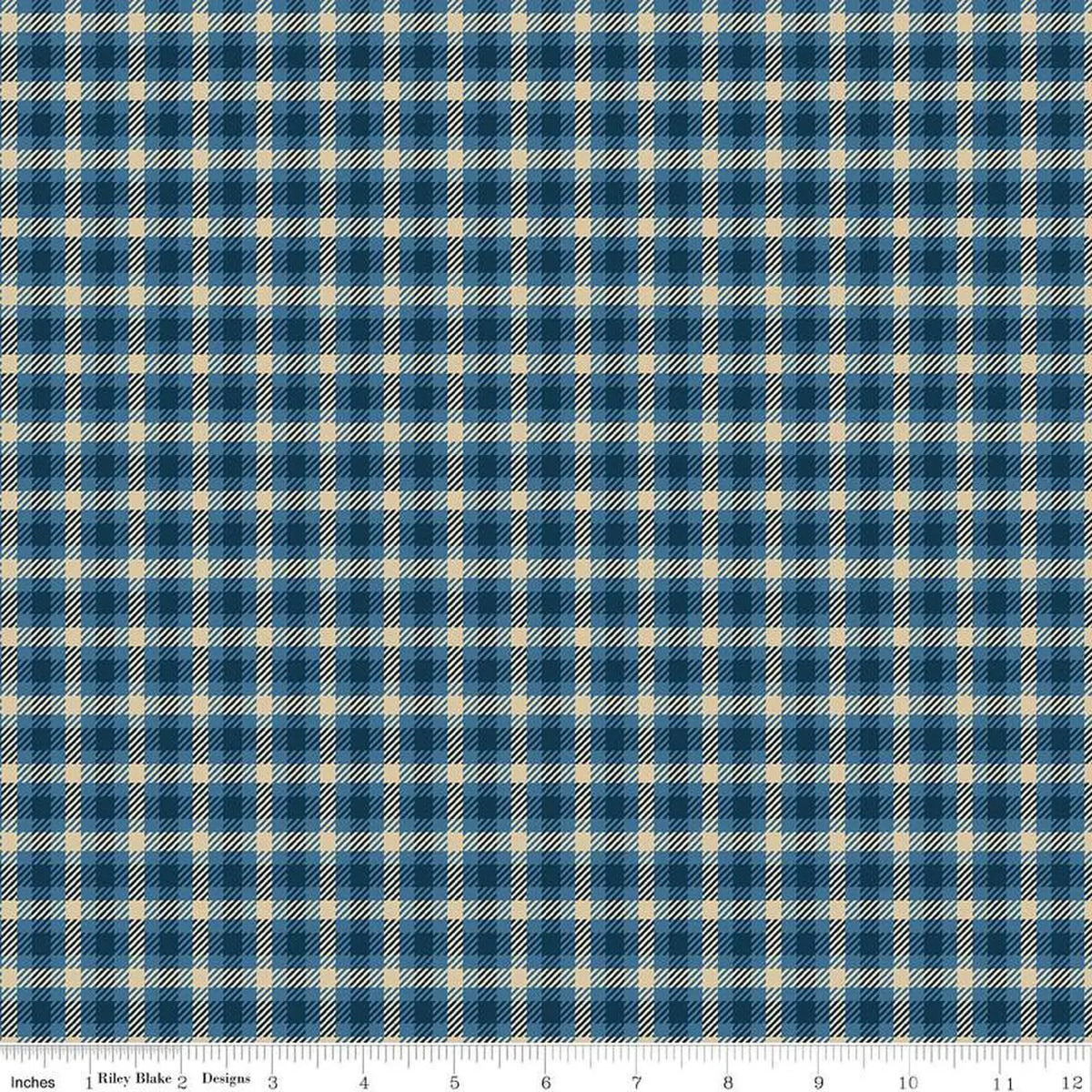 Plaid-Venture Club Scout Blue for Riley Blake C17042-BLUE Half Yard