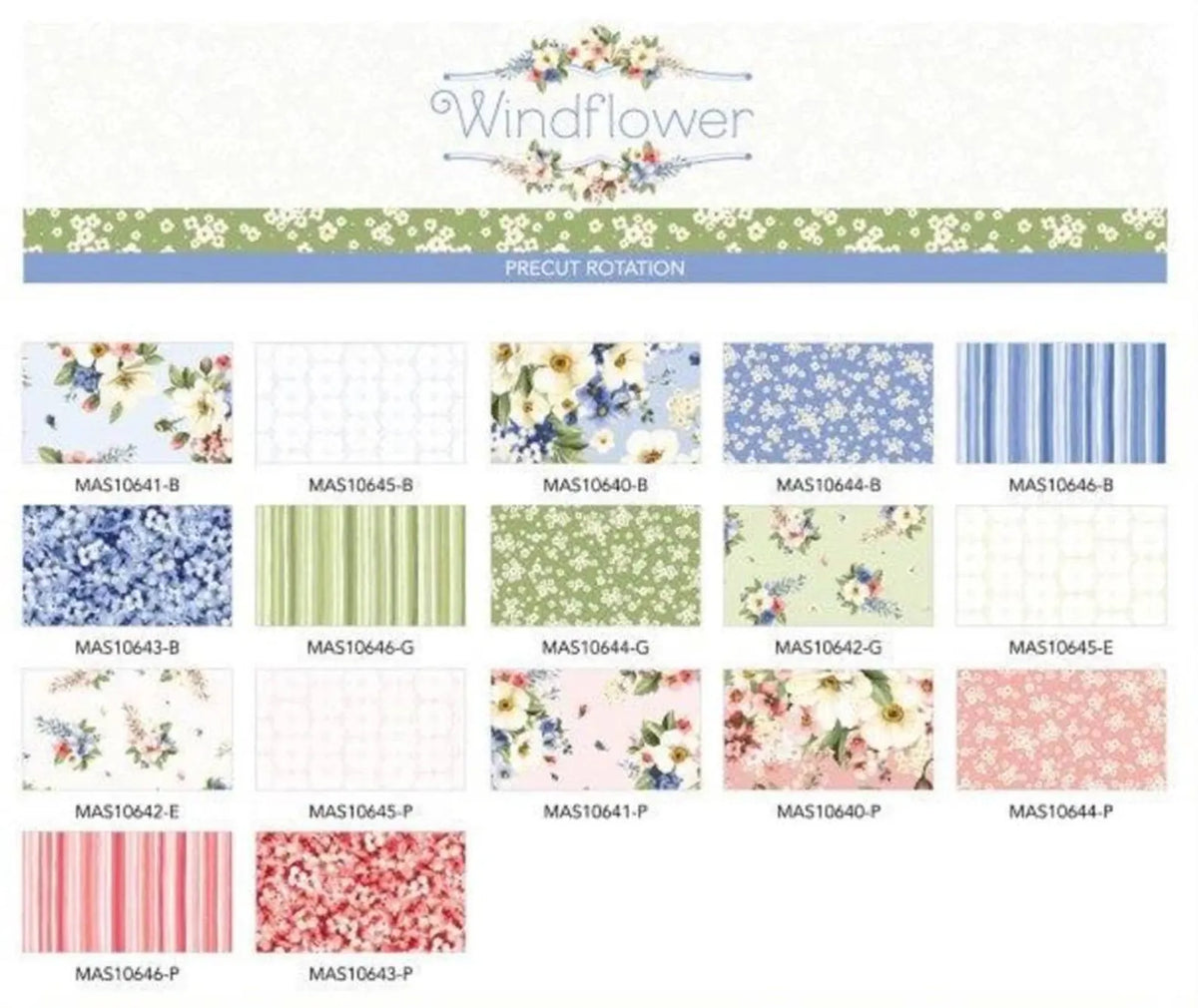 17 Fat Quarters Wildflower FQ-MASWIFL Maywood Studio