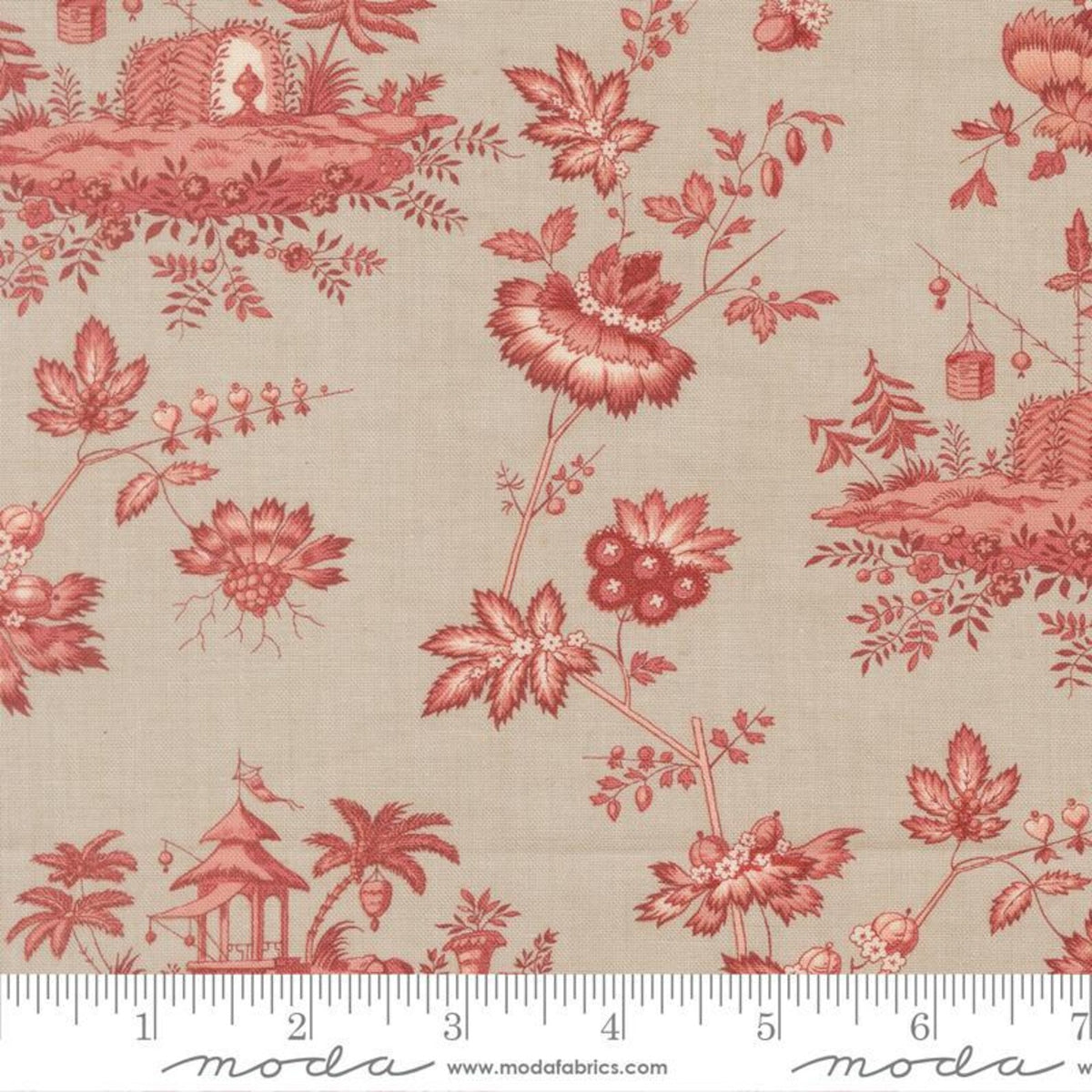 French General Fleur De Paris Jardinage Florals Smoke  Moda 13992 15 Half Yard
