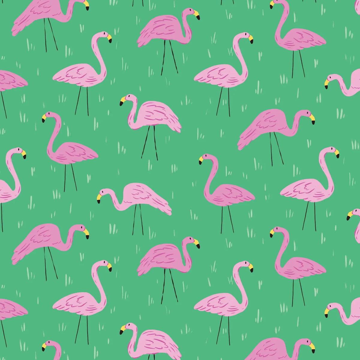 Poolside Purrfection 229220 Let's Flamingle Green Krissy Mast Cloud9 Half Yard