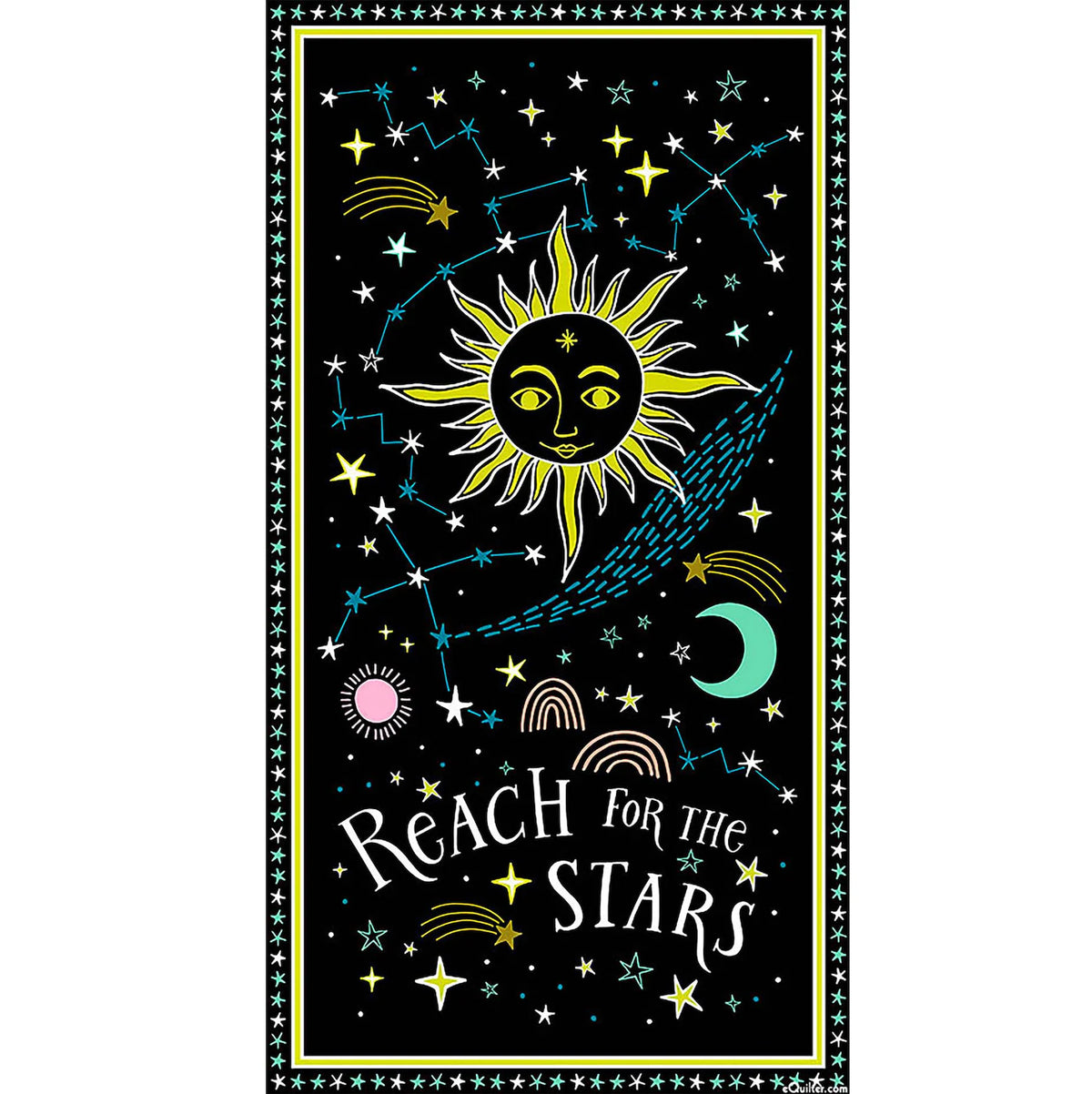 Starry Night Glow In the Dark 2/3 Yard Panel Reach for the Stars 71M