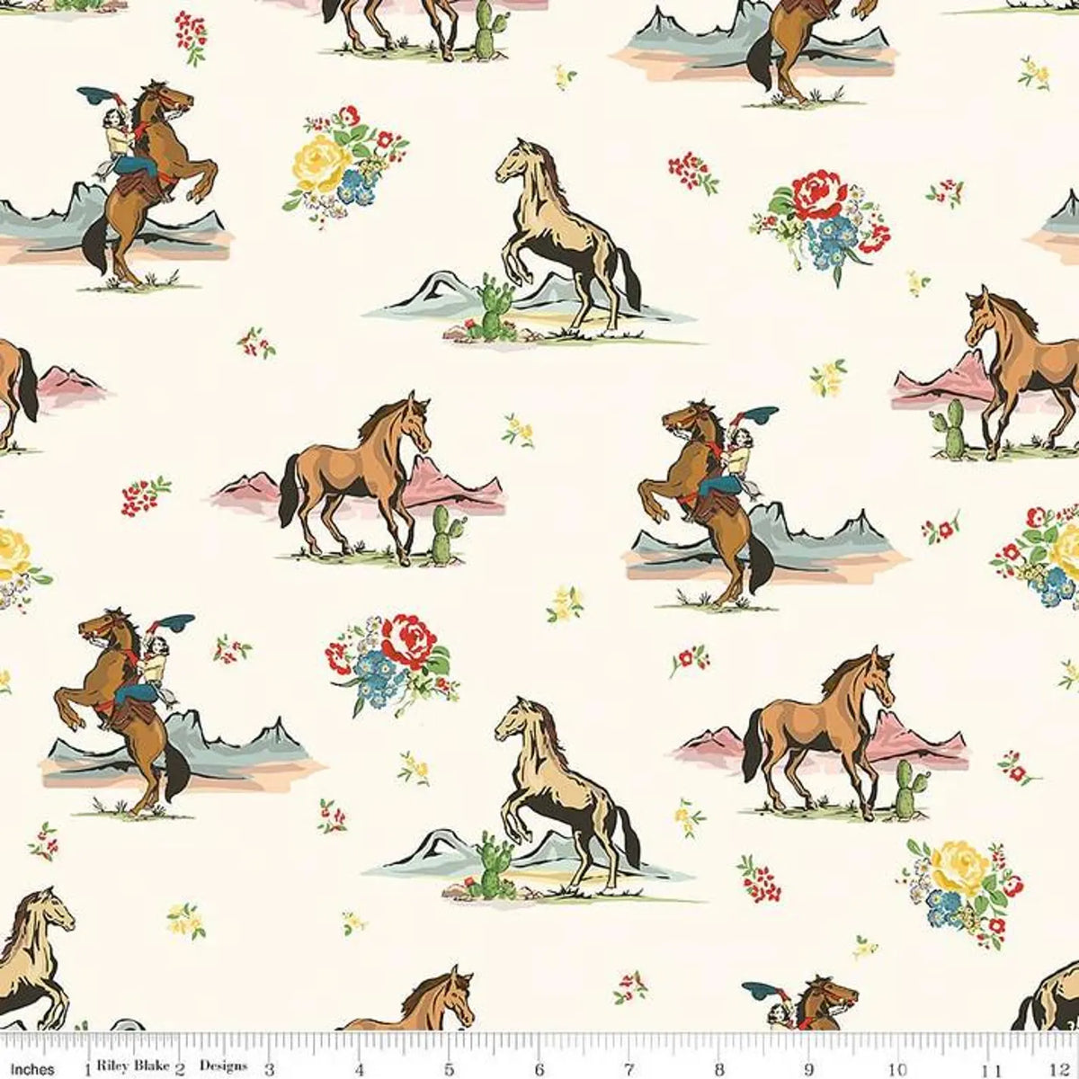 Cowgirl Main Cream Echo Park Paper Co. Riley Blake C17480­-CREAM Half Yard