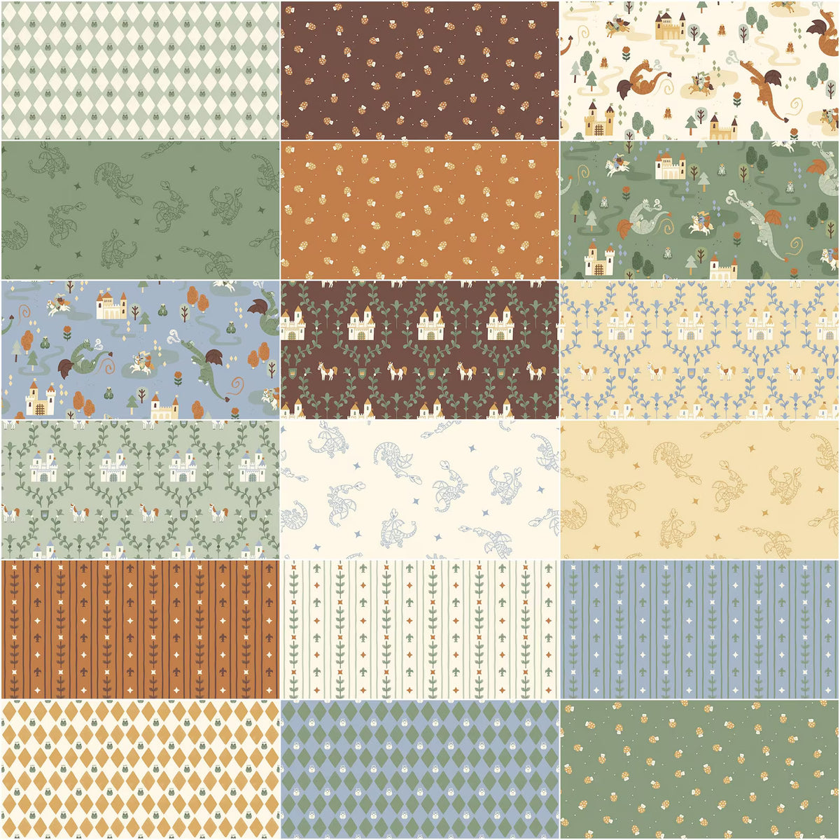 Faraway Kingdom 2.5" Rolie Polie RP-17430-40 Strips Riley Blake