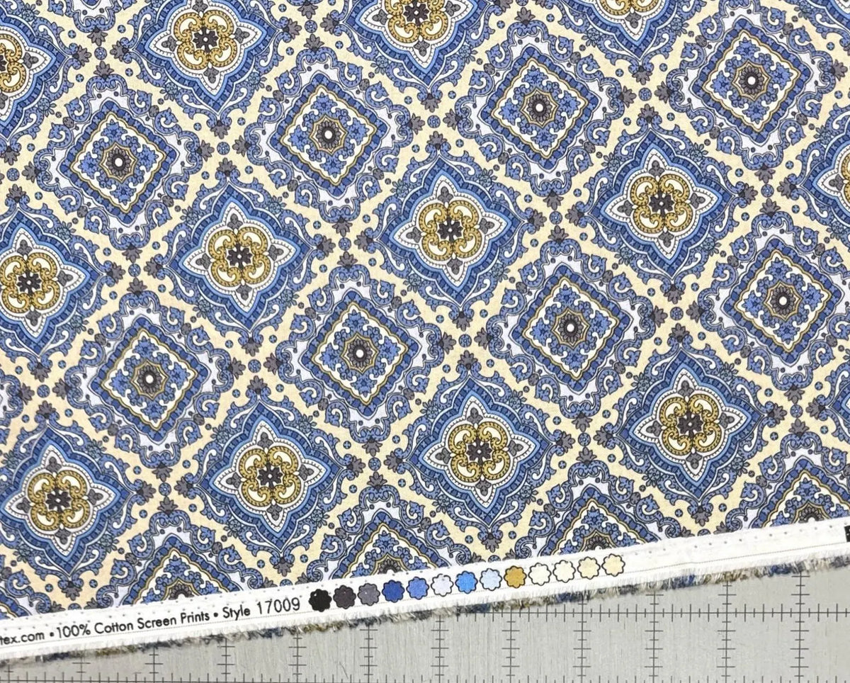 The Drawing Room 1700950B After Dinner Mint Blue Benartex Half Yard