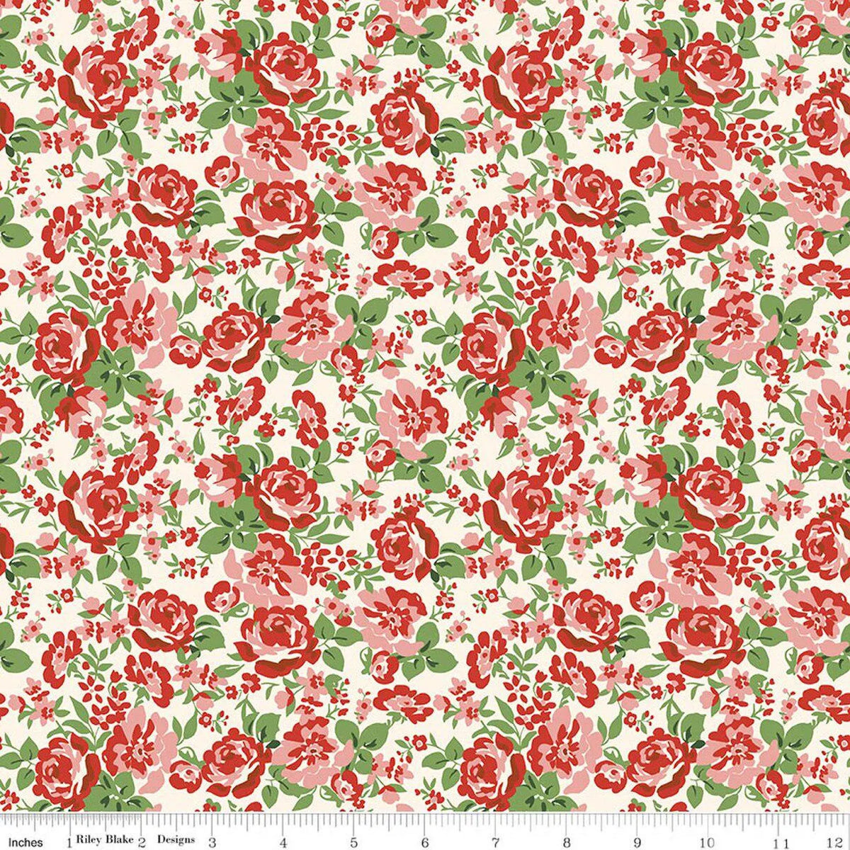 Cowgirl Floral Red Echo Park Paper Co. Riley Blake C17481­-RED Half Yard