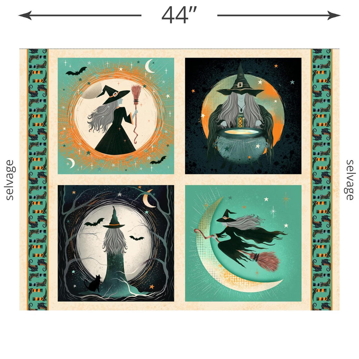 Witchy Wicked 4870B-41 Witch Cream Yard Block Panel