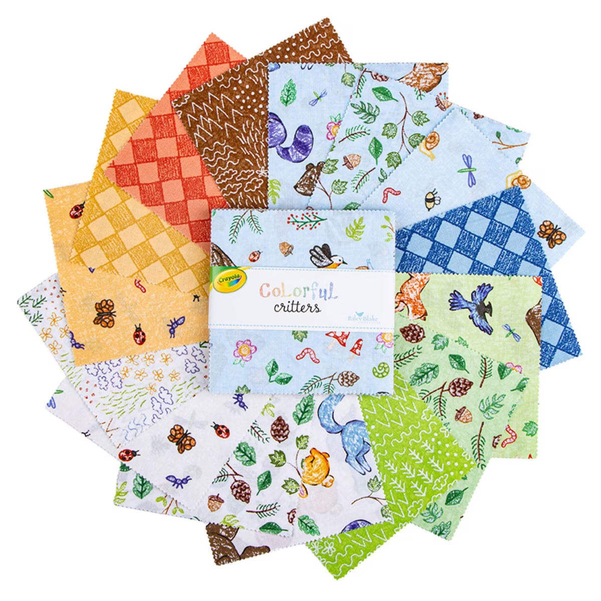 Colorful Critters 5" Stacker Charm Pack Riley Blake 5­-17910­-42