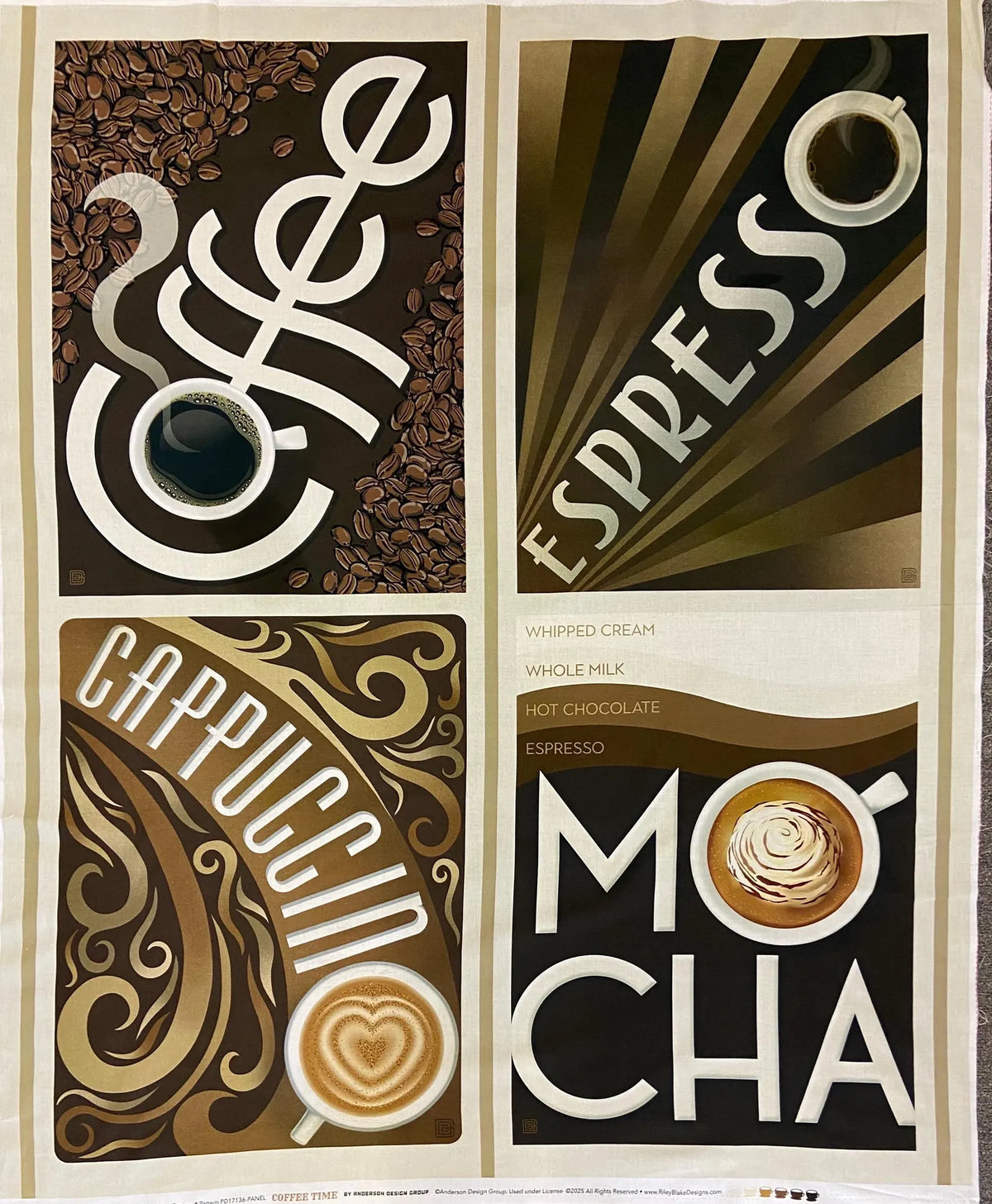 Coffee Time 1 Yard Panel PD17136 Riley Blake