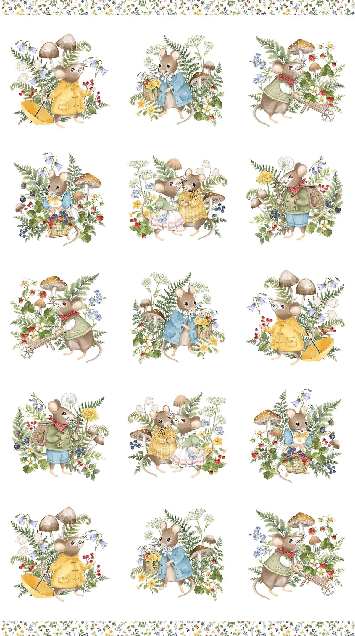 Country Mouse DP29005­-10 Scenic Blocks 24" Panel Northcott