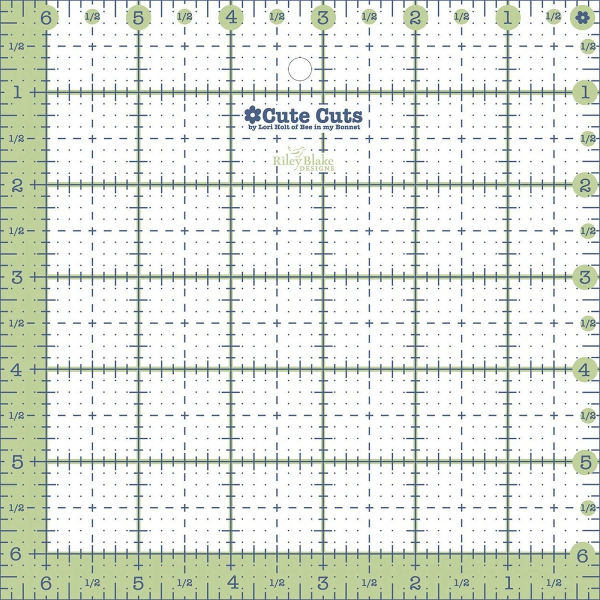 Lori Holt STCC-5538 Cute Cuts™ Ruler 6 1/2" x 6 1/2" Riley Blake