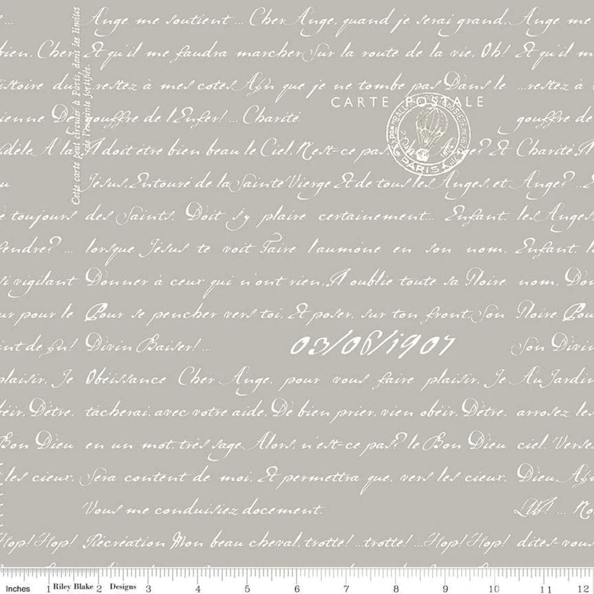 Couturiere Parisienne Pieres Gray C8850-GRAY J. Wecker Frisch Riley Blake Half Yard